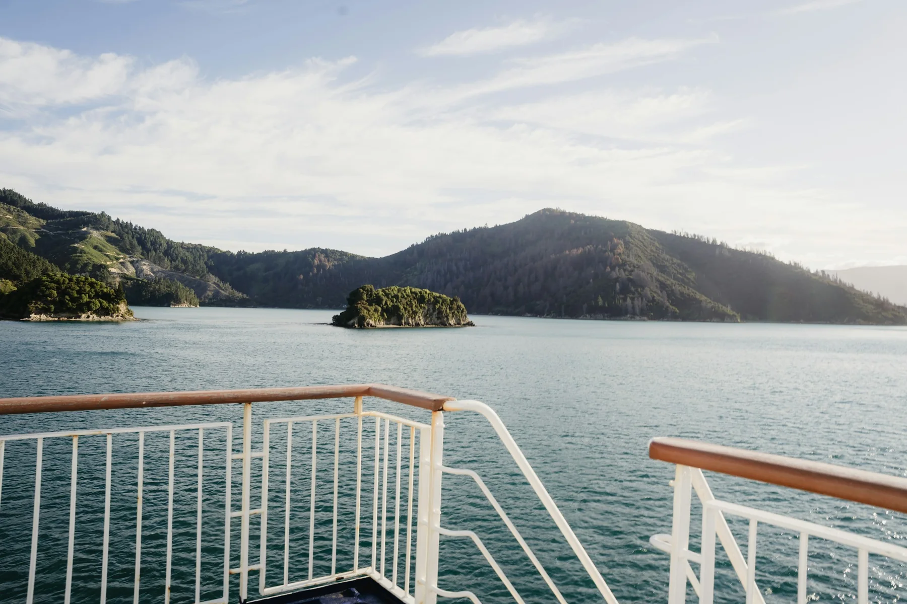 Marlborough Sounds waterway surrounded by forested hills